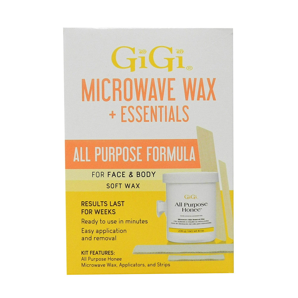 Gigi Microwave Wax Essentials All Purpose Formula Kit, 8 Oz